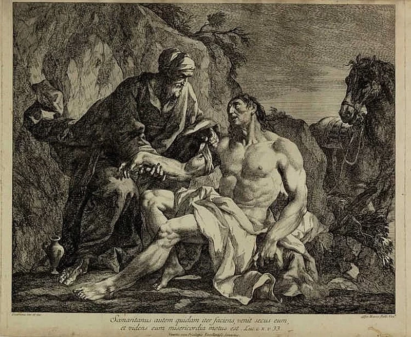 Il buon Samaritano - incisione